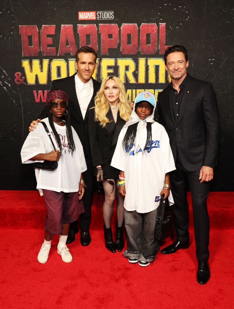 Madonna unexpectedly appeared at the premiere of Deadpool and Wolverine with her adopted twin daughters. Rare photos