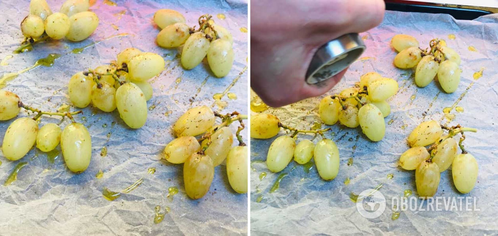 How to bake grapes with pepper