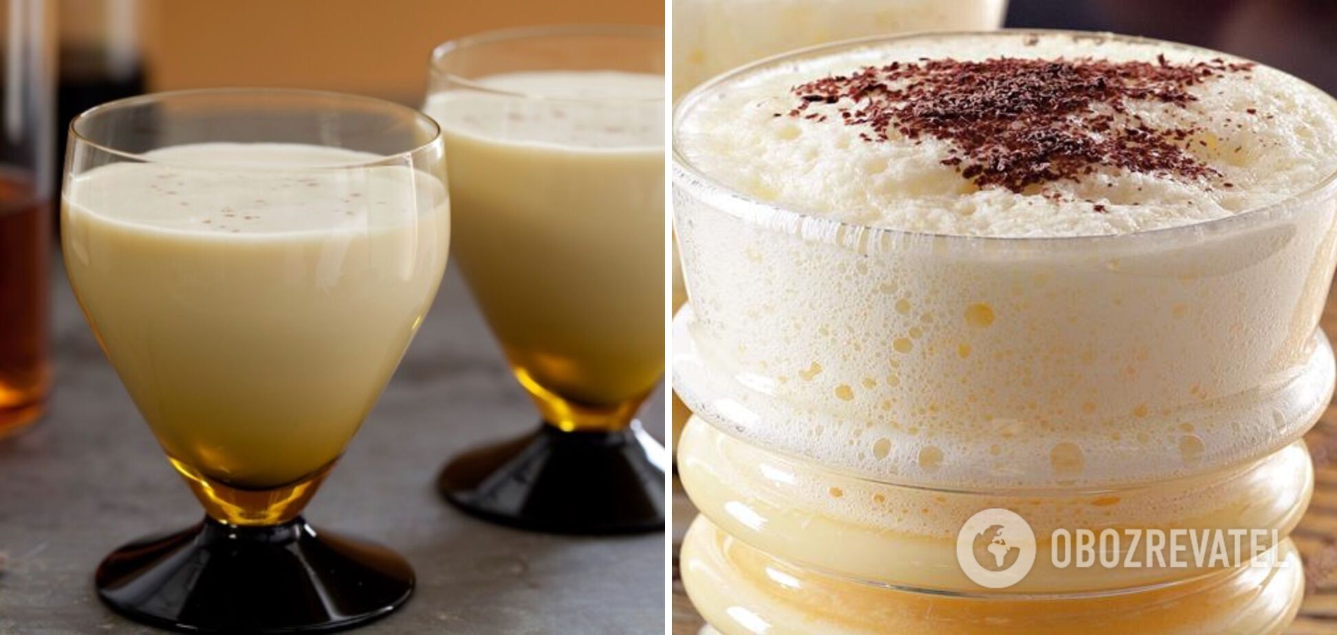 Modern presentation of the eggnog dessert