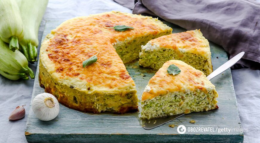 Airy zucchini pie