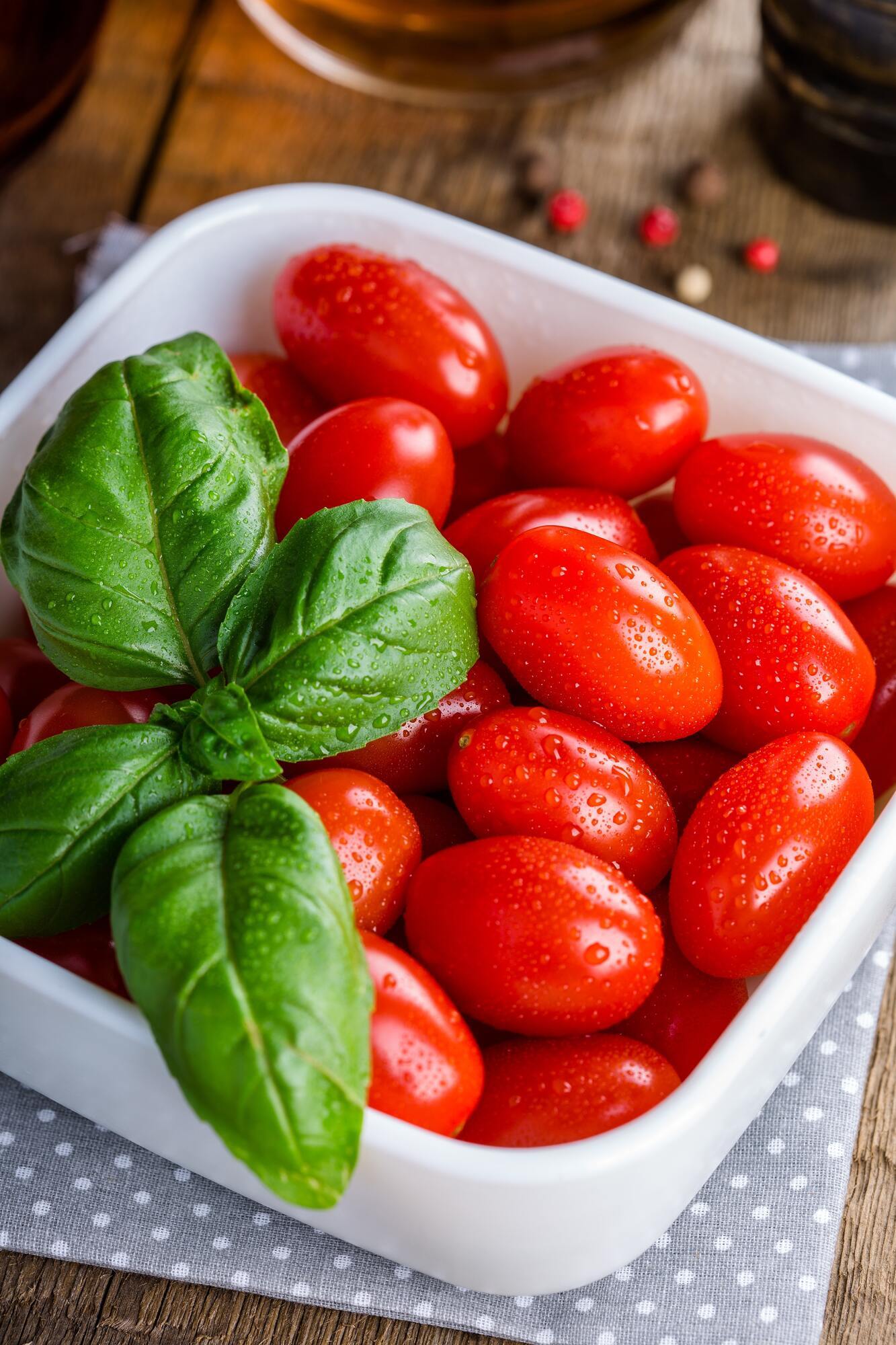 Tomatoes and basil