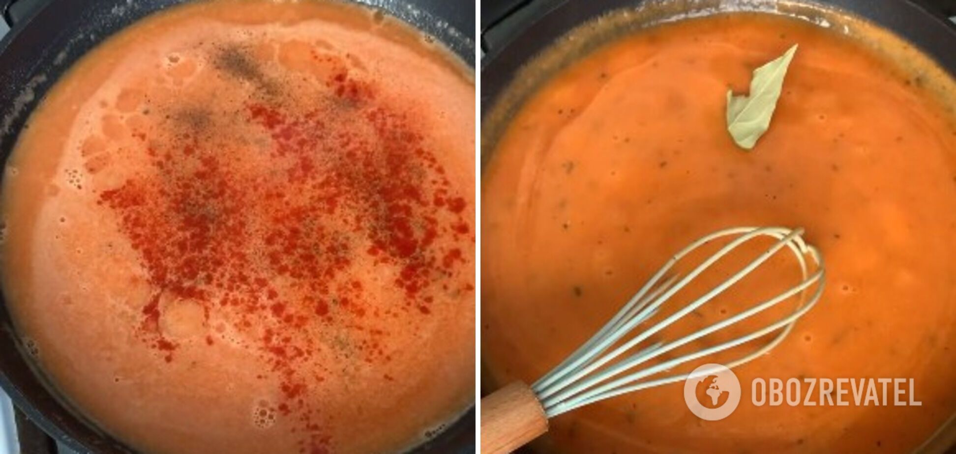 Thick tomato gravy for porridge and cutlets.