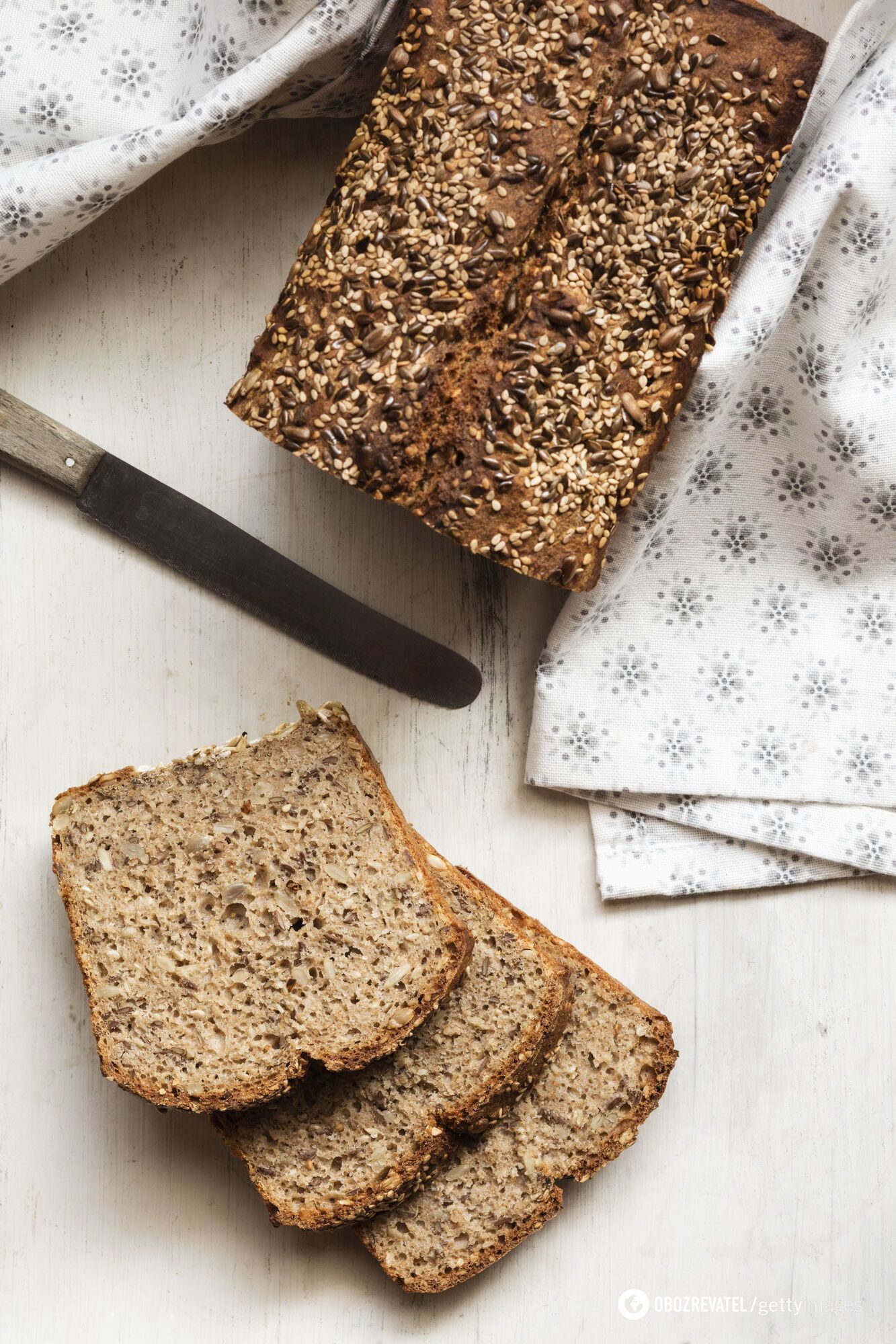 Bread with seeds.