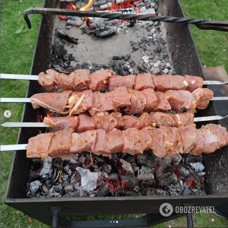 Grilling outdoors