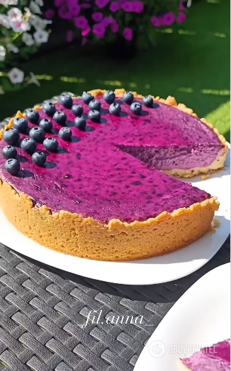 Blueberry cheesecake: you will be delighted with the taste and appearance