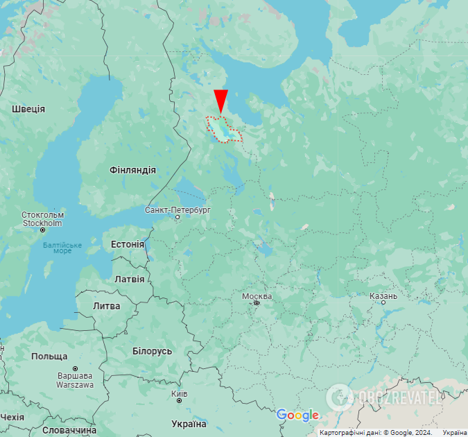 Segezha district of the Russian Republic of Karelia on the map.