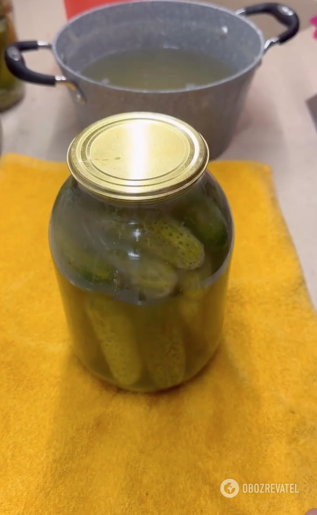 Delicious pickled cucumbers
