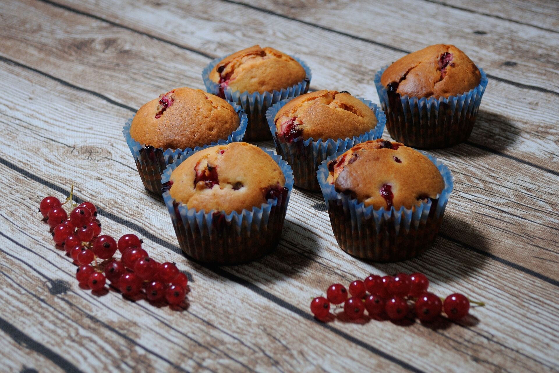 Homemade delicious muffins with berries