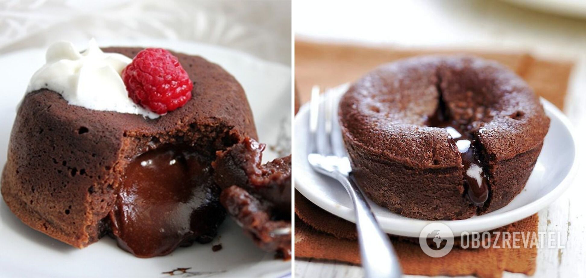 Ready-made chocolate fondant in a section