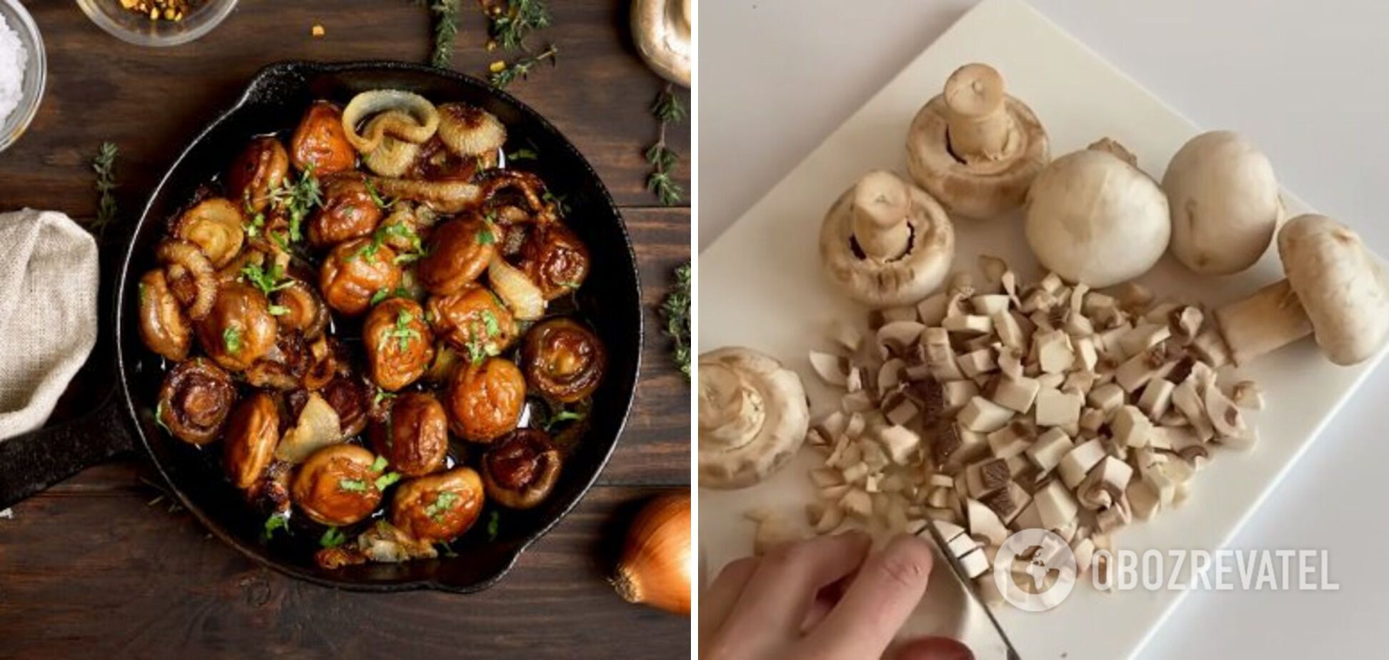 Mushrooms for the filling