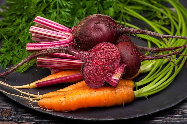 Pickled cabbage with beets and carrots