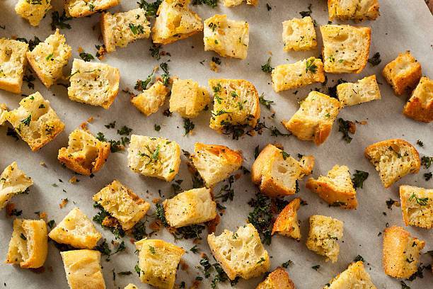 Croutons on a mold