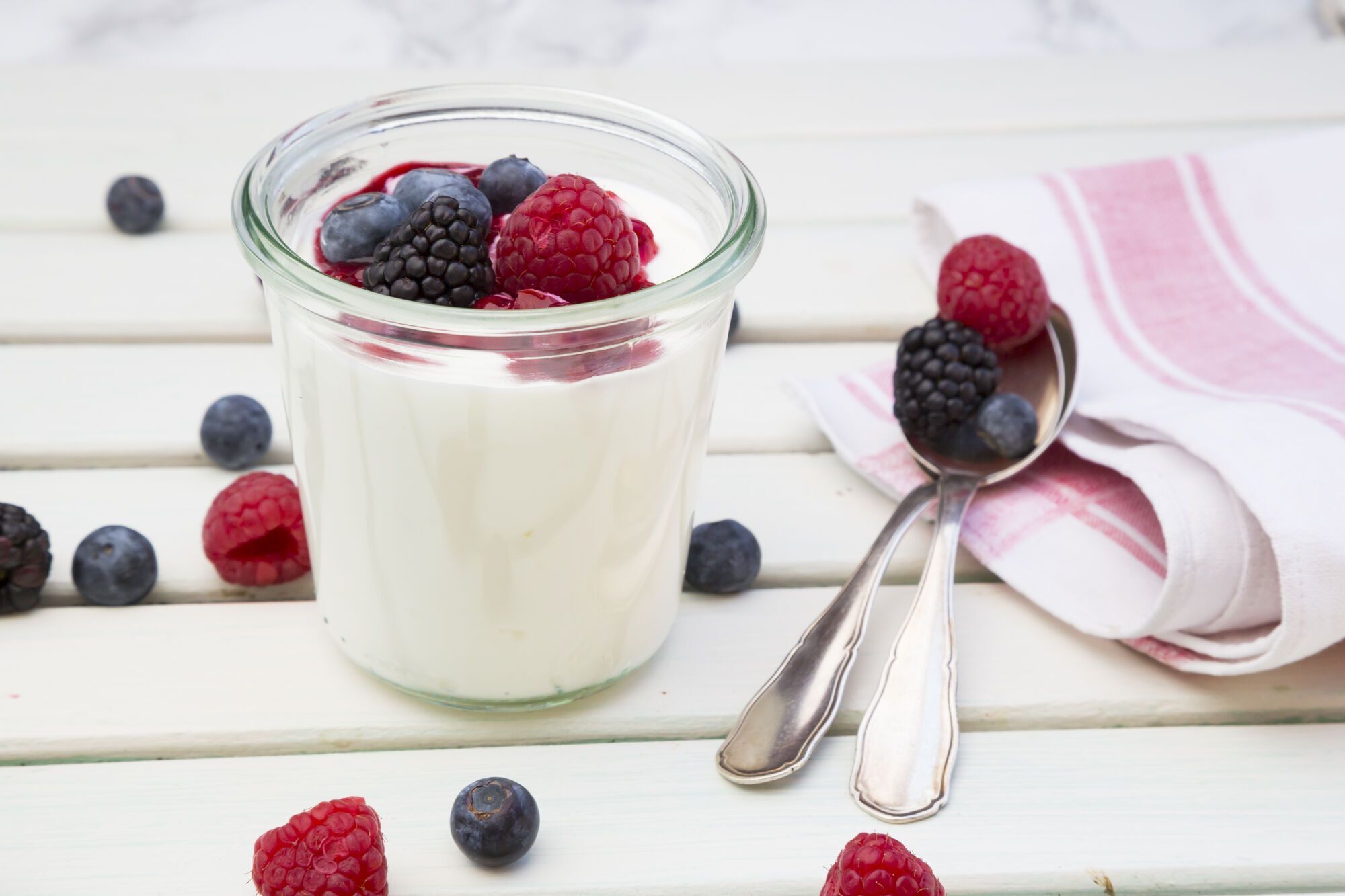 Homemade yogurt with berries