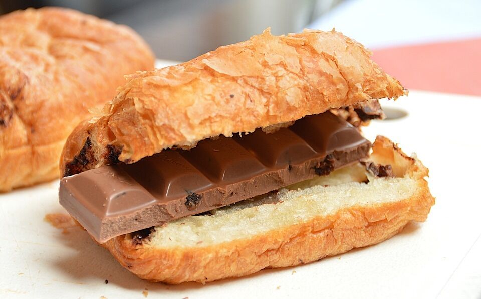 Croissant with chocolate filling