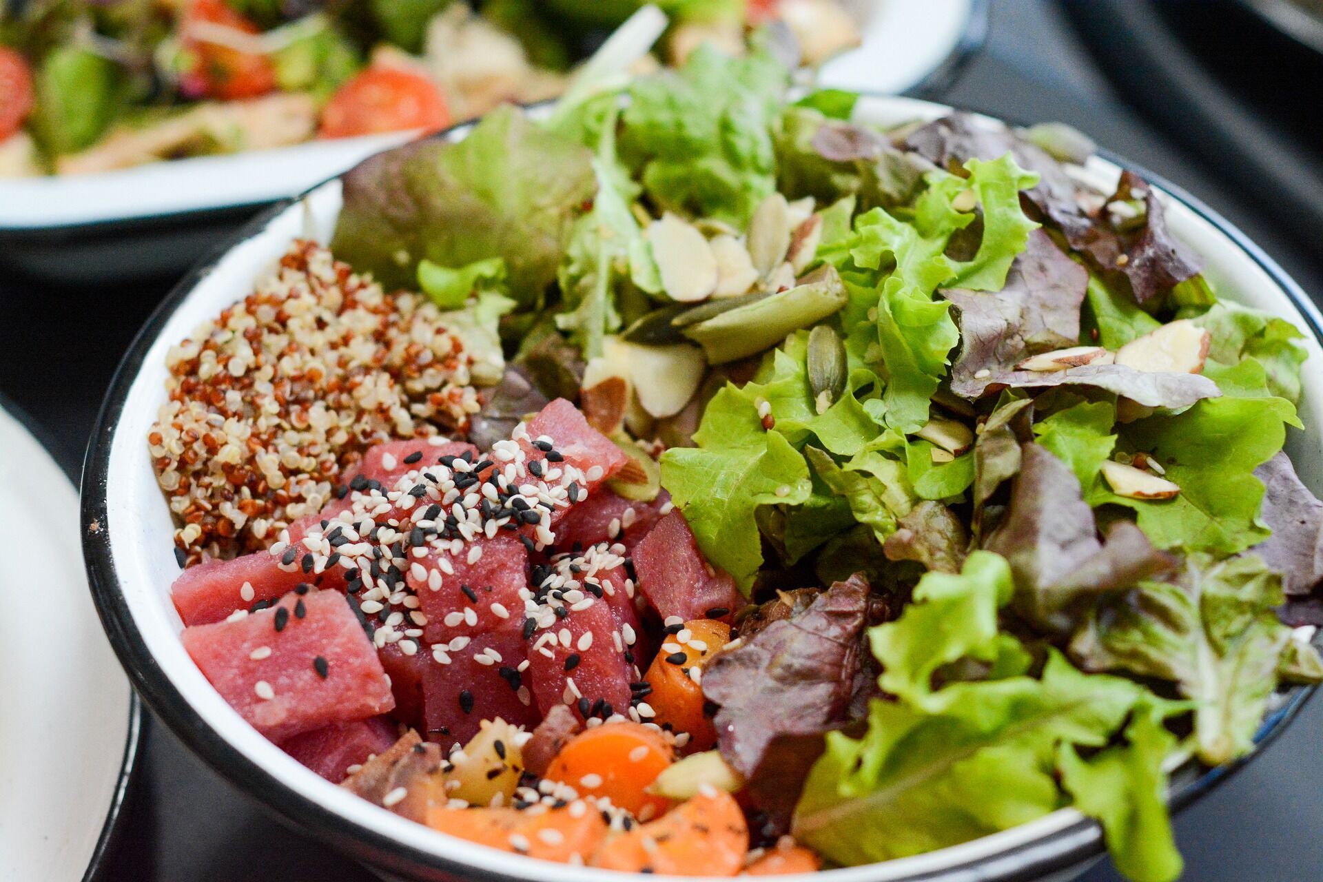 Tuna and greens make a delicious filling for an oatmeal pancake