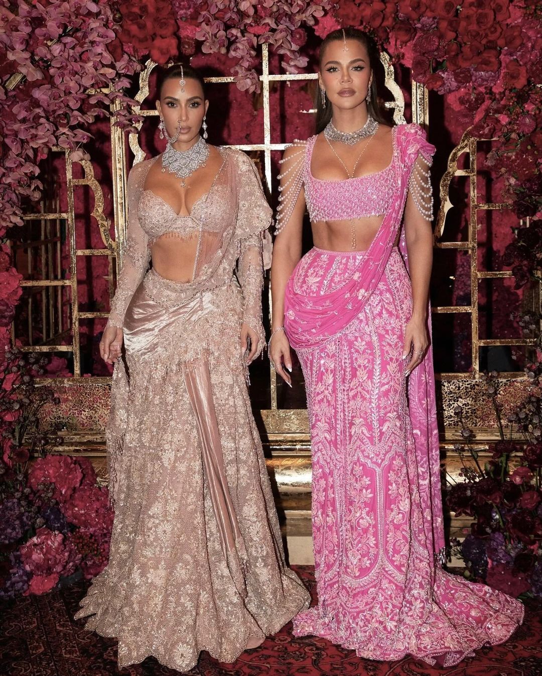 Kim Kardashian showed details of a luxurious diamond outfit for the Indian billionaires' ''wedding of the year''. Photo