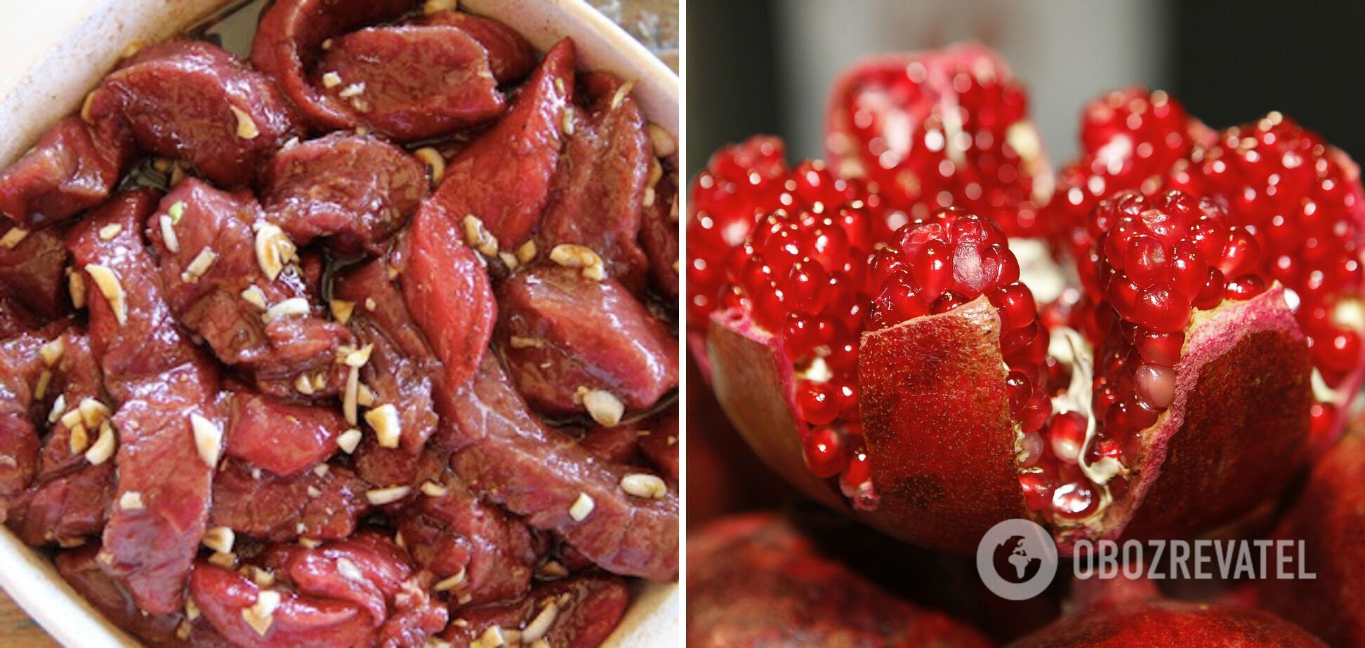 Marinade for barbecue with pomegranate juice and rosemary