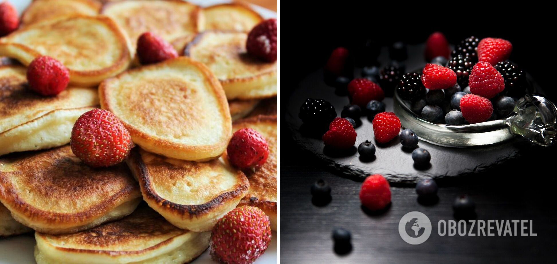 Homemade pancakes with berries