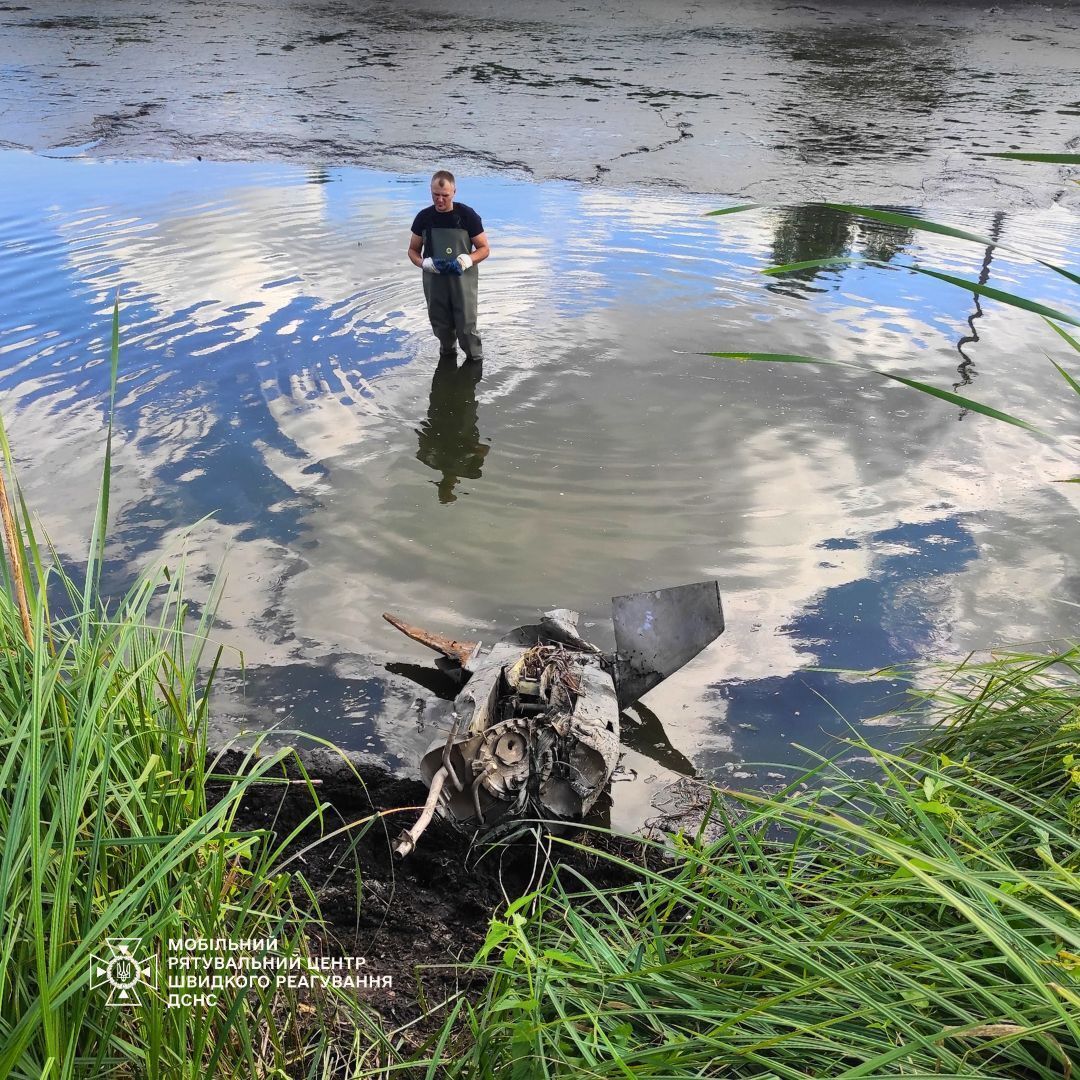 In Kyiv, sappers found the wreckage of a Russian cruise missile in a lake. Photos and details