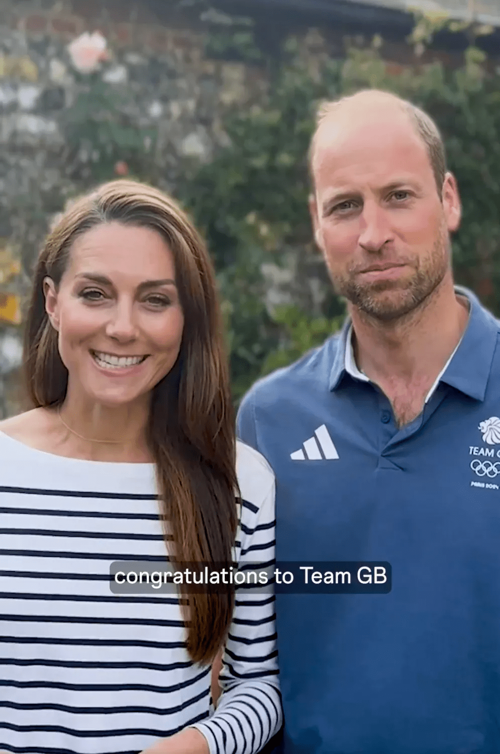 In an iconic blouse and with stubble. Kate Middleton and Prince William recorded a new video