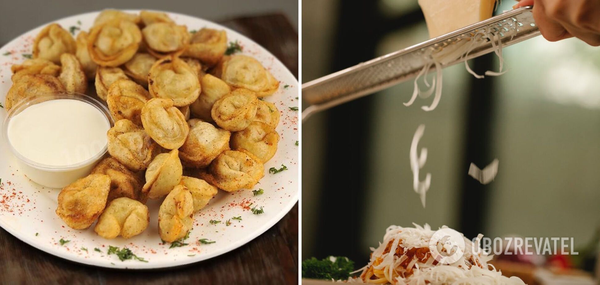 Fried dumplings with cheese