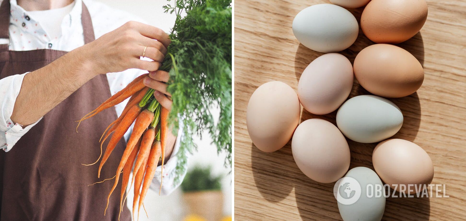 Carrots and eggs - ingredients for the dish