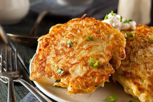 Potato pancakes with onions