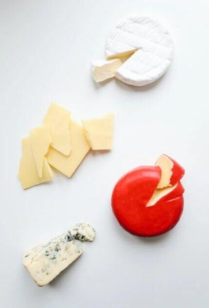 Different types of cheeses