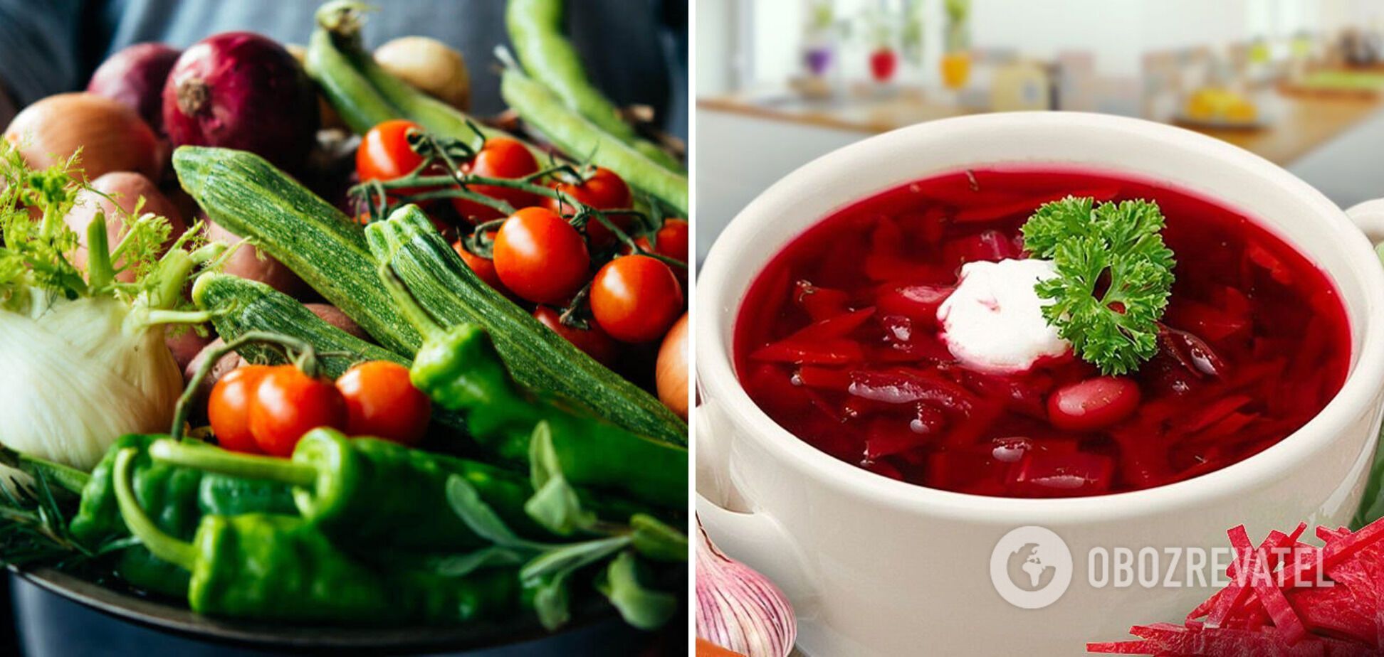 Borscht with vegetable broth.