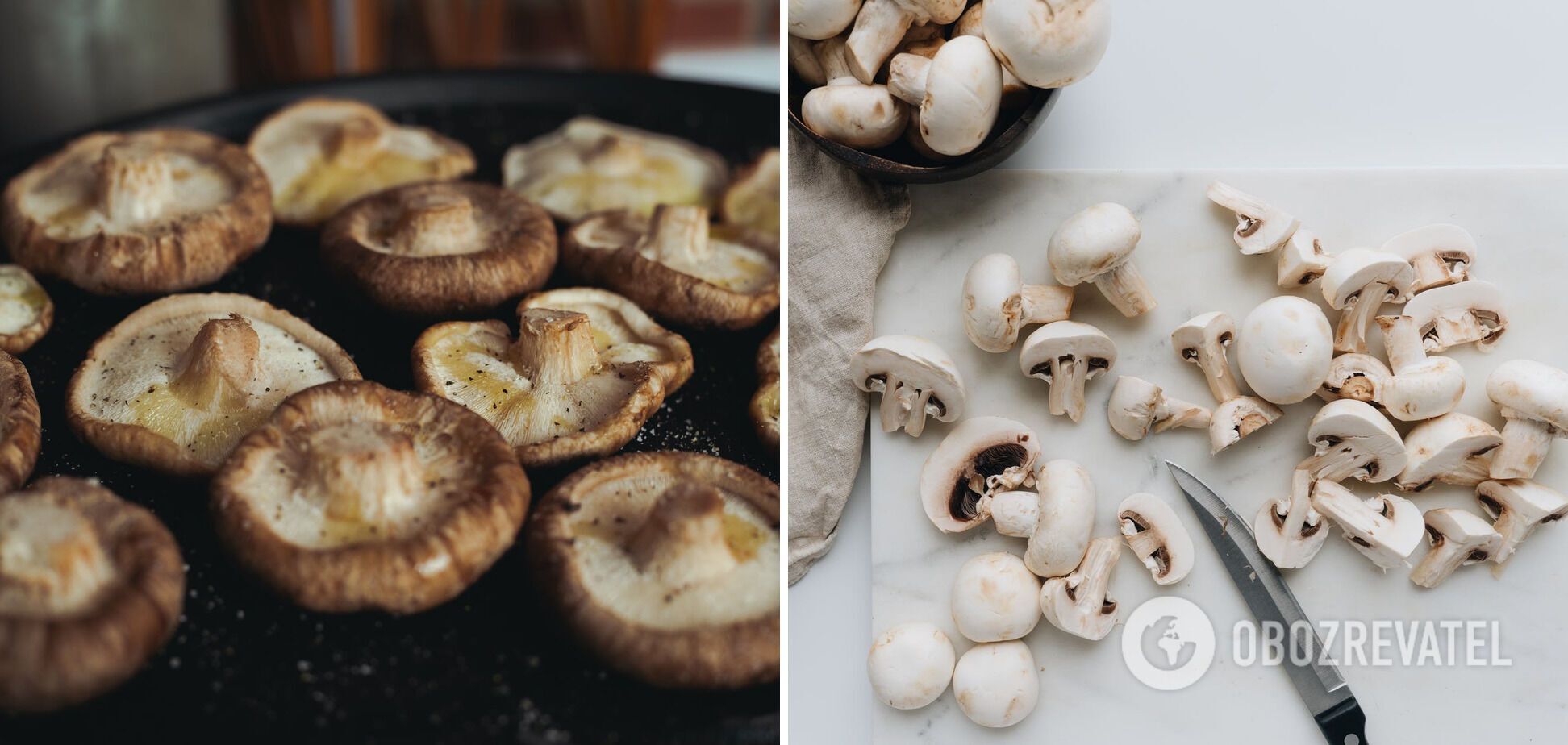 Preparing mushrooms for cooking