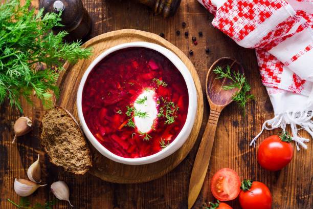 Delicious homemade borscht.