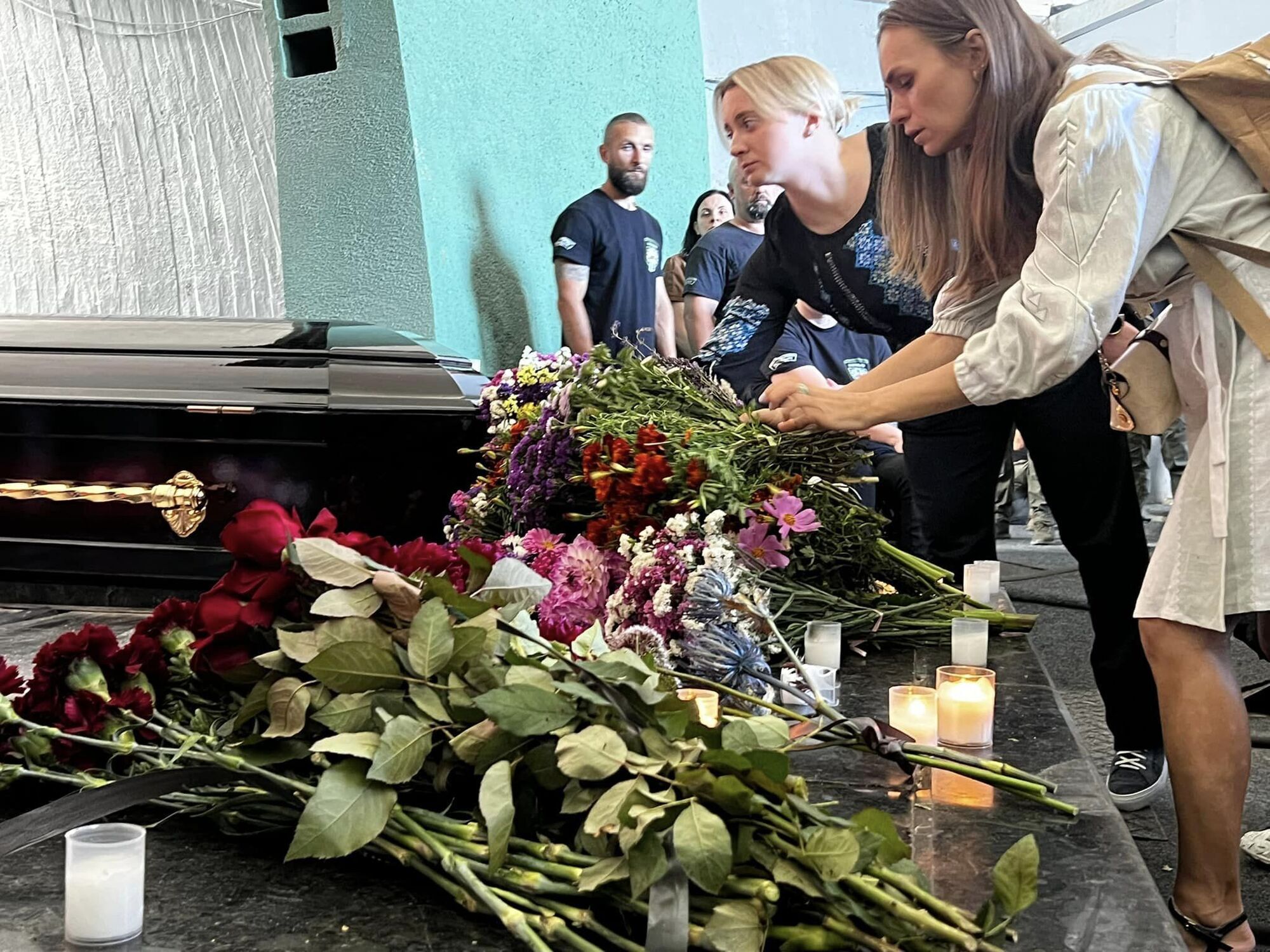 The funeral of Oleksandra Mulkevych, a nurse with the Hospitallers, was held in Kyiv. Photo