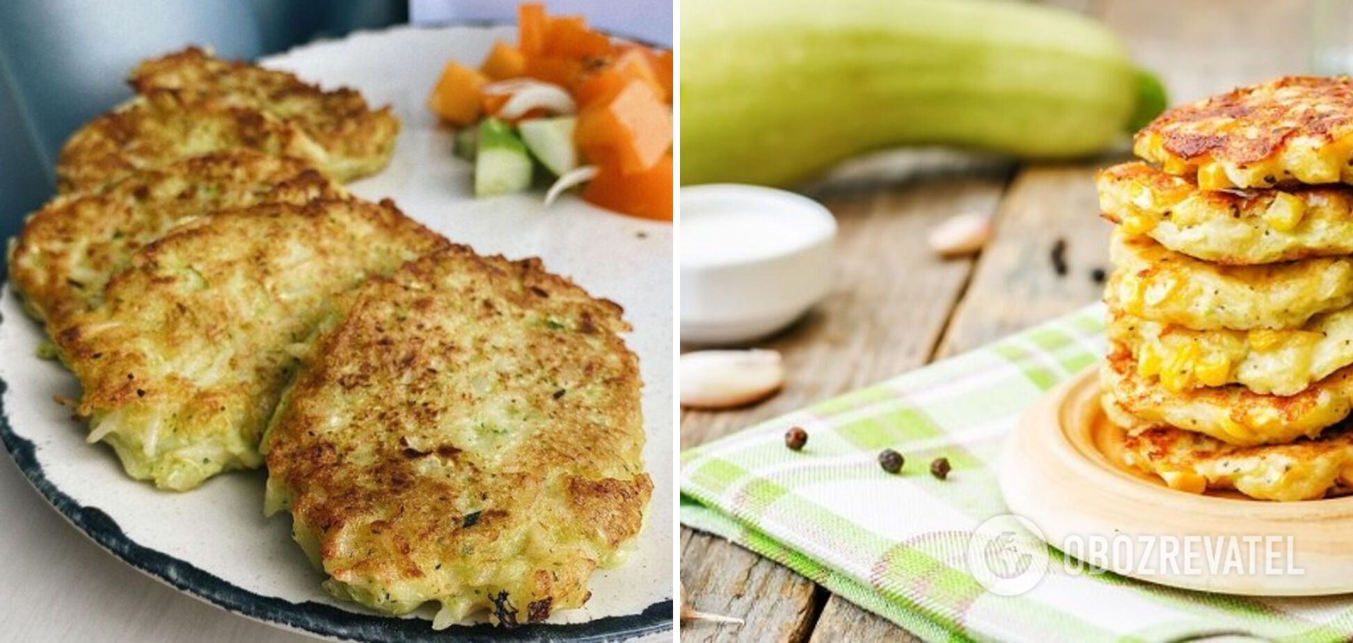 Zucchini pancakes with rice