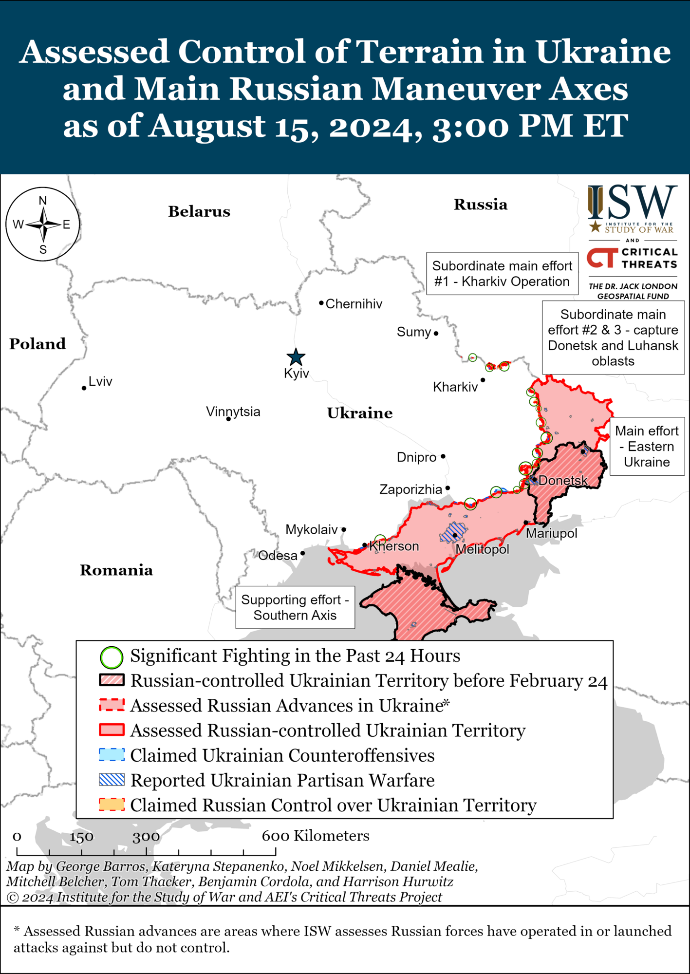 The front line in Ukraine