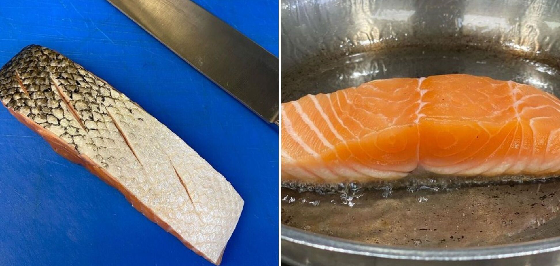 Before frying, it is worth making cuts on the skin so that a piece of fish does not deform