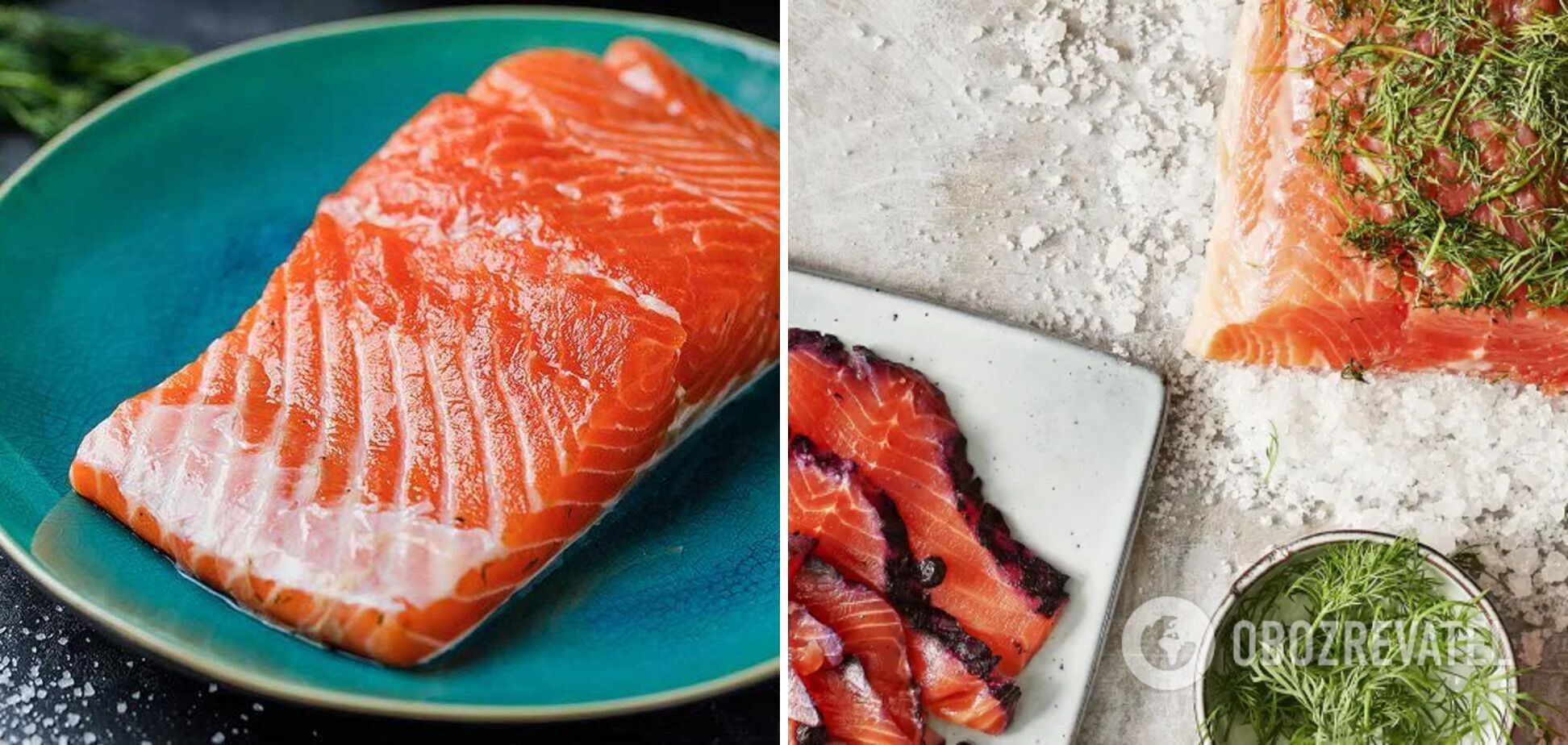 Salt salmon before frying