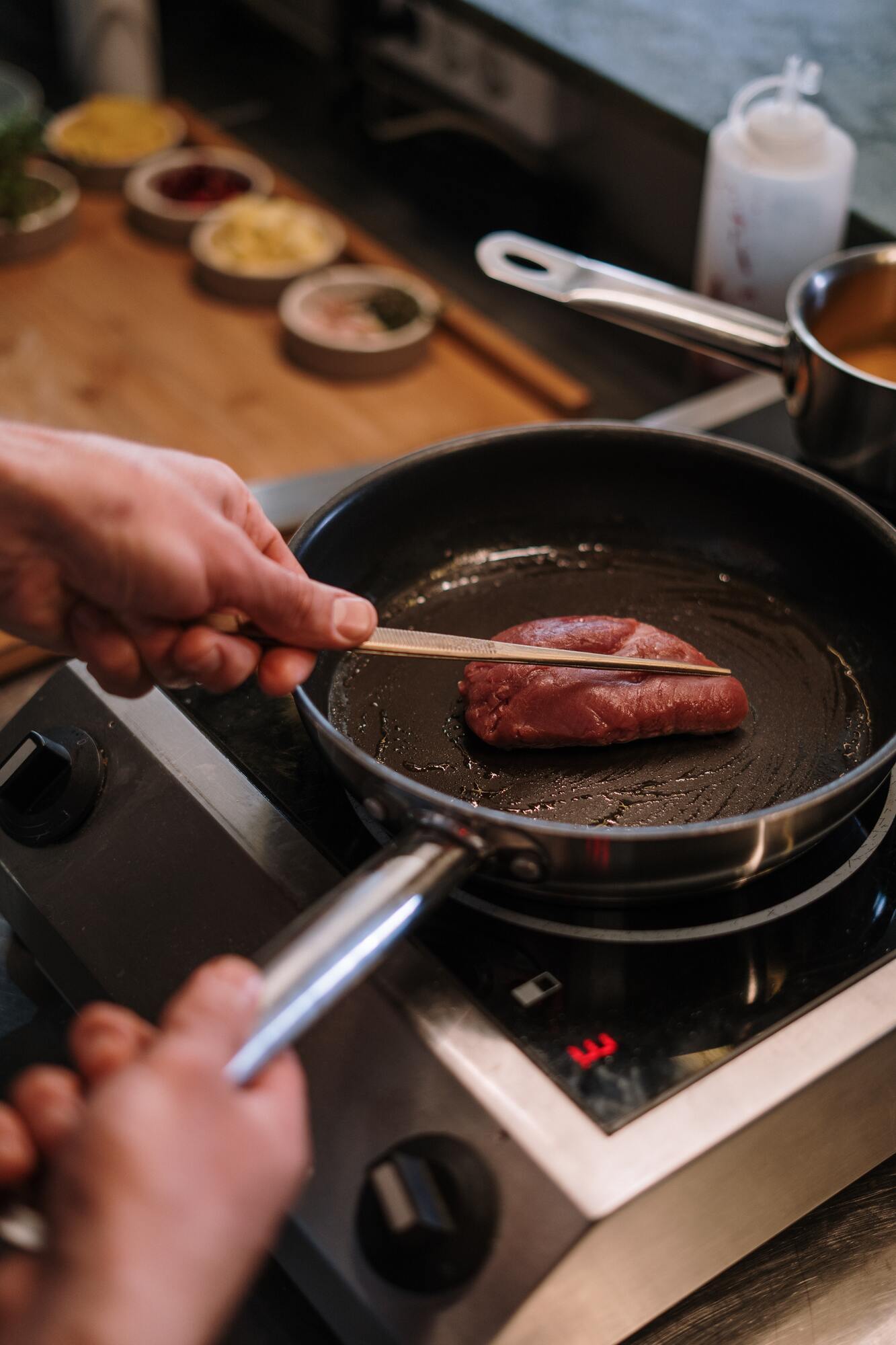 Fry the breast well