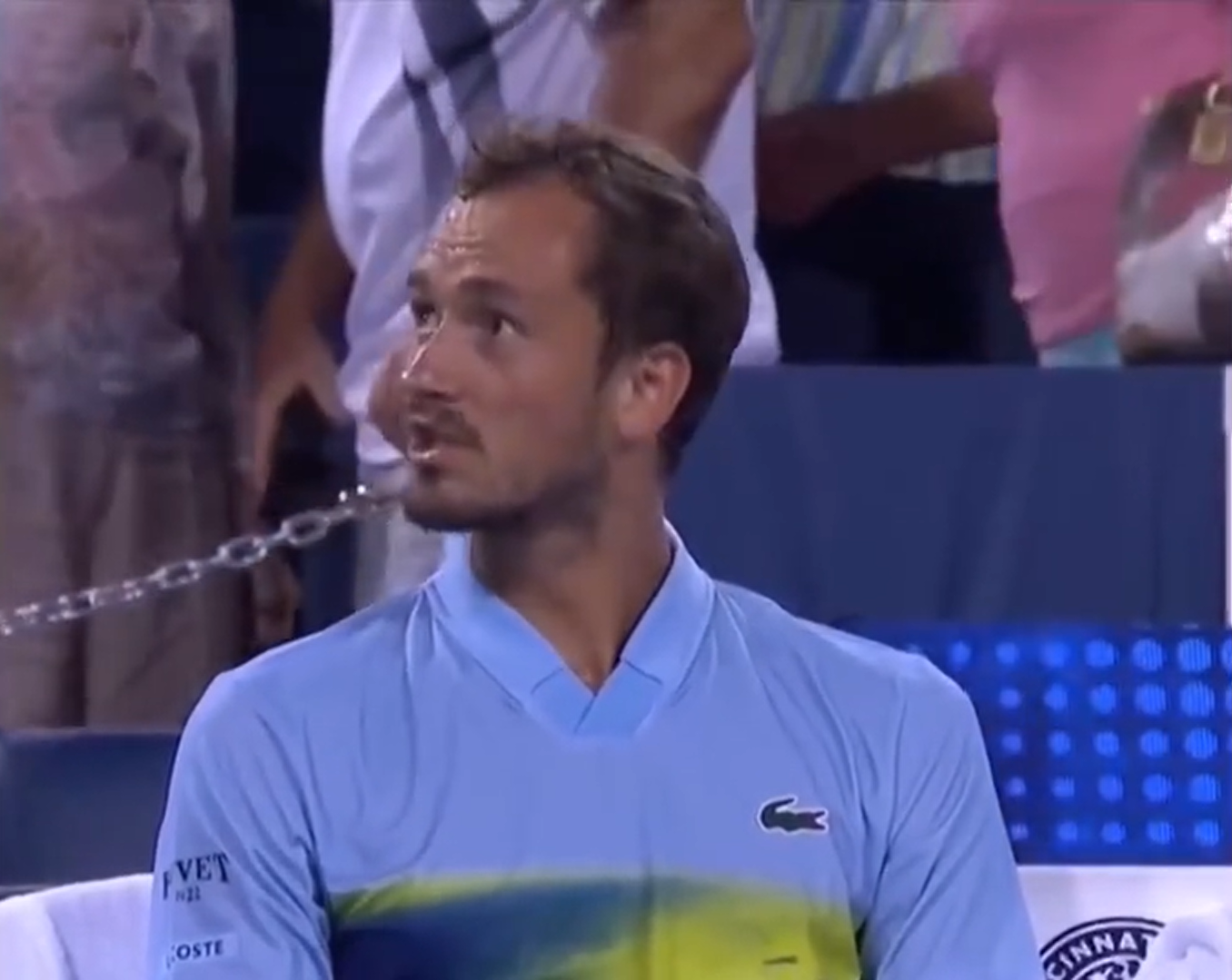 Russia's best tennis player threw a tantrum during a match, cursing the coach. Video