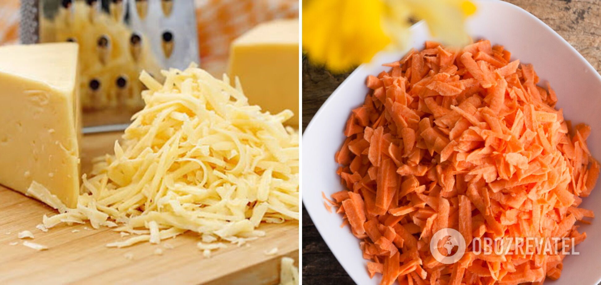 Cheese and sweet potatoes need to be grated