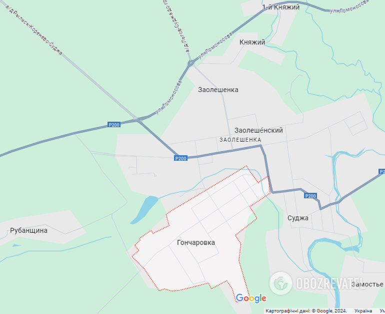 Goncharivka (Kursk region of the Russian Federation) on the map