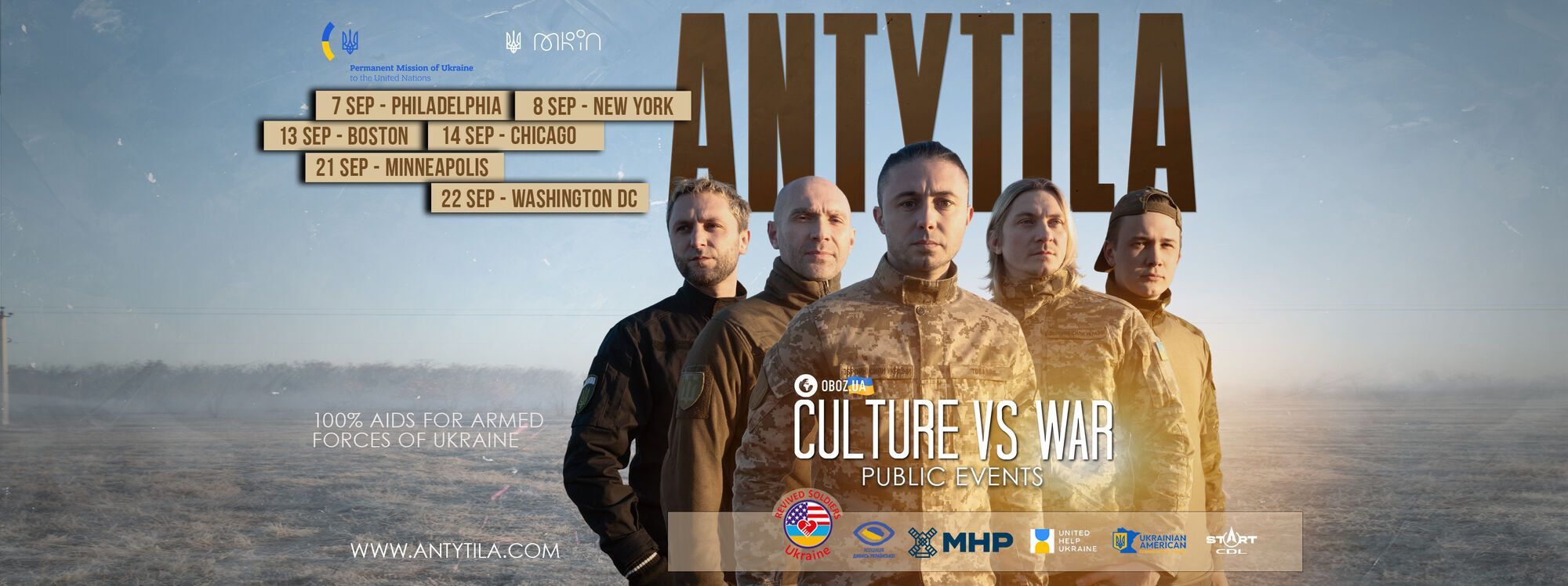 Culture vs War. ANTYTILA band will visit six US cities with an important mission: schedule of events