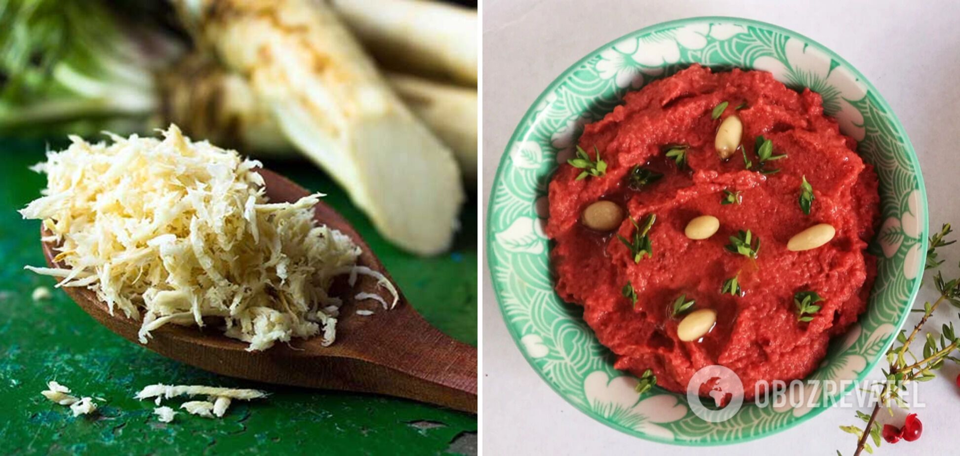 Hummus with beets and horseradish