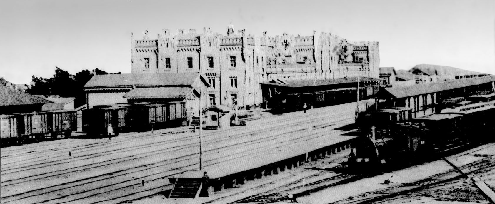 What the first building of Kyiv Railway Station looked like in the 1890s. Archive photo