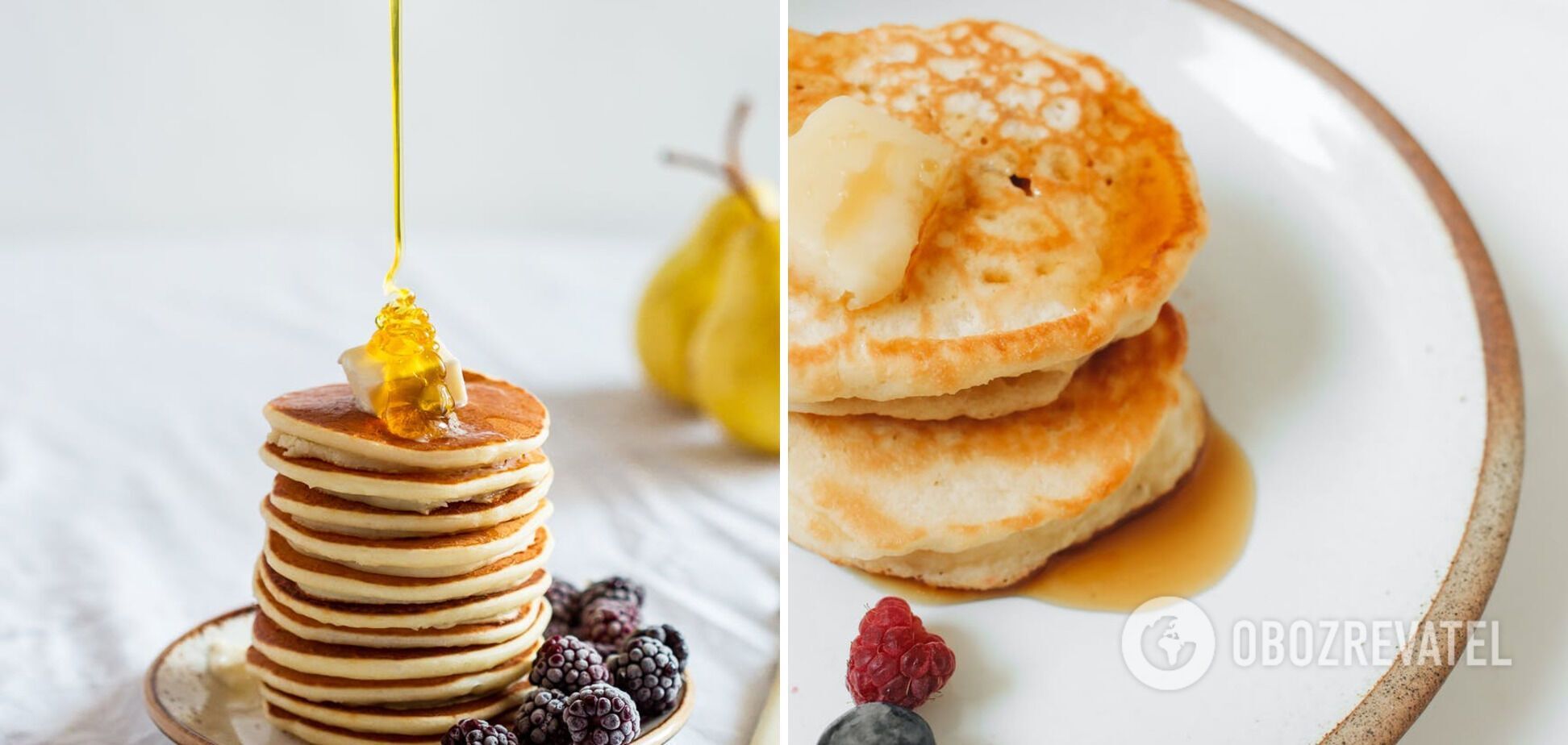 Delicious pancakes and fritters