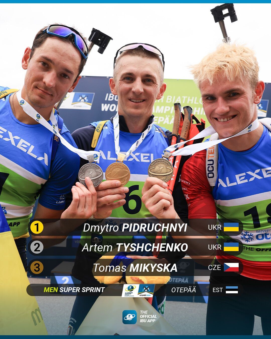 Pidruchnyi won the gold medal at the Summer Biathlon World Championships on the Flag Day of Ukraine. Video