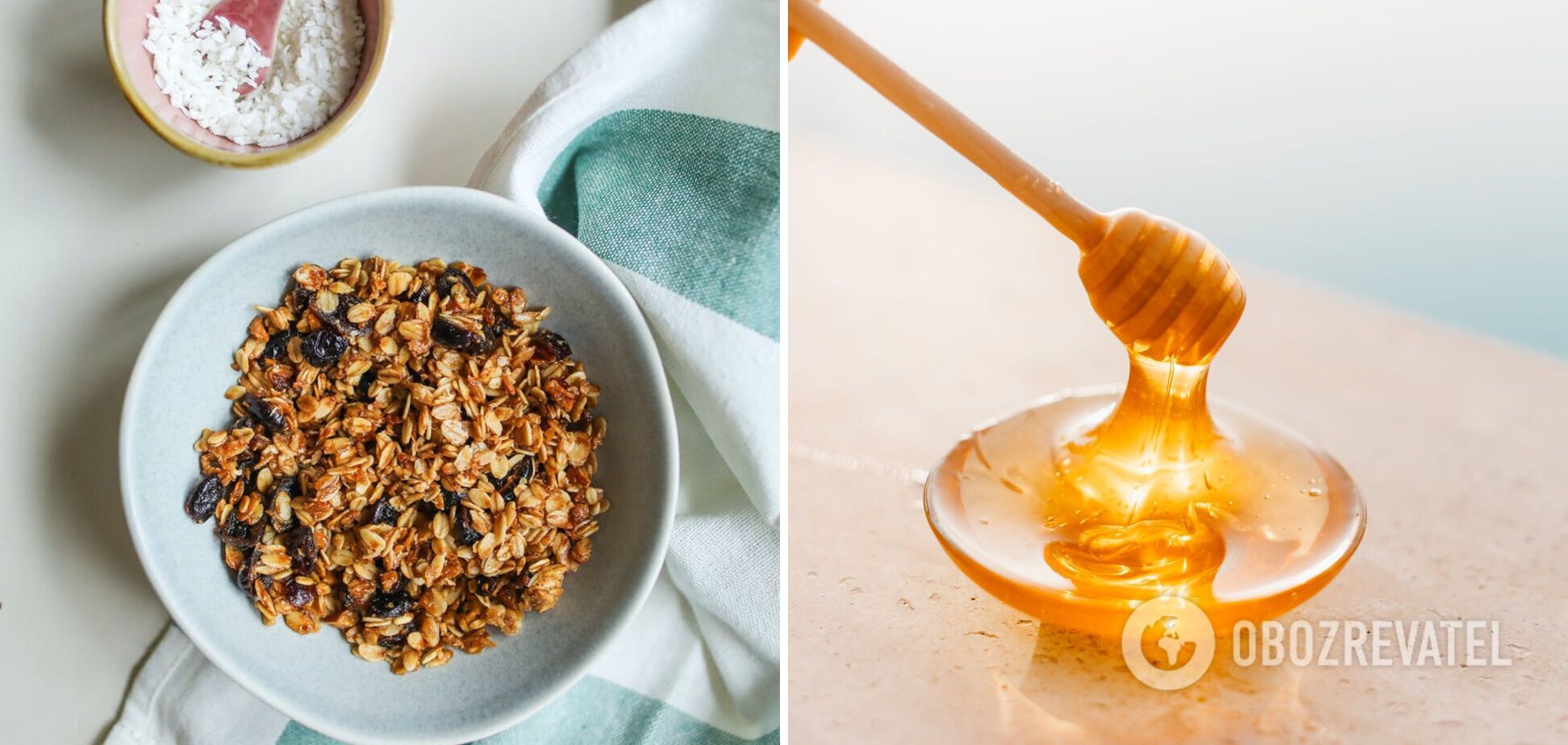 Honey and granola for apples