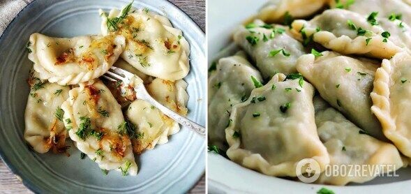 Dumplings with cheese and cabbage