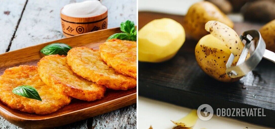 How to fry potato pancakes to prevent them from darkening.