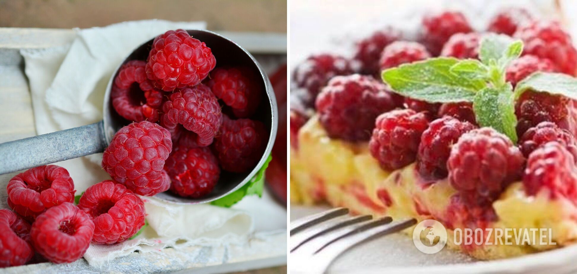 Cottage cheese casserole with raspberries