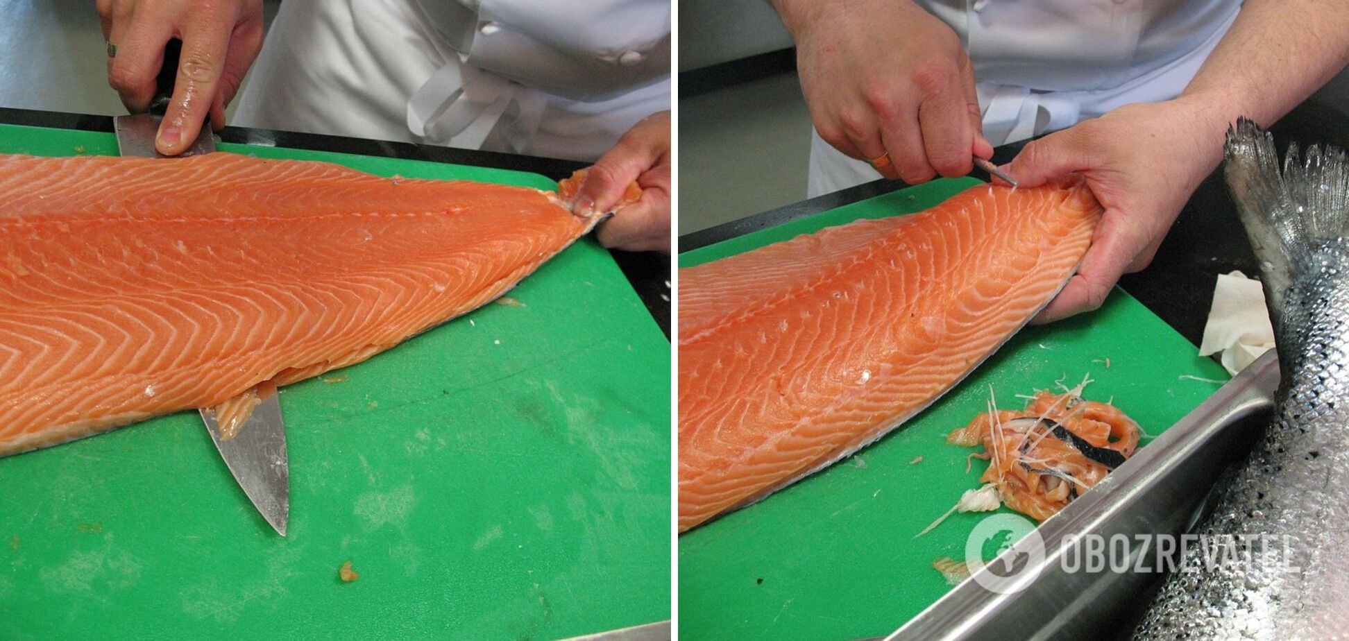 Preparing salmon